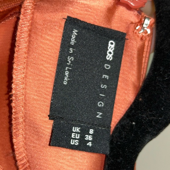 ASOS BURNT ORANGE SILK DRESS - Picture 5 of 6